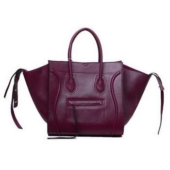 Celine Luggage Phantom Square Tote Bag - 3341 Purple Original Leather - Click Image to Close