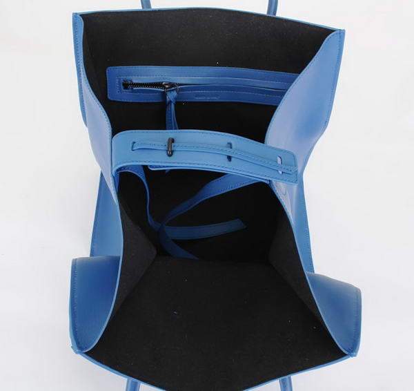 Celine Luggage Phantom Square Tote Bag - 80066 Blue Ferrari Original Leather - Click Image to Close