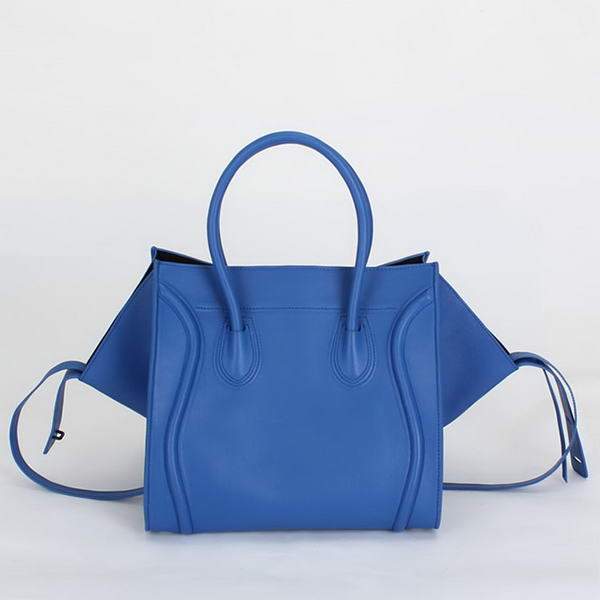 Celine Luggage Phantom Square Tote Bag - 80066 Blue Ferrari Original Leather - Click Image to Close