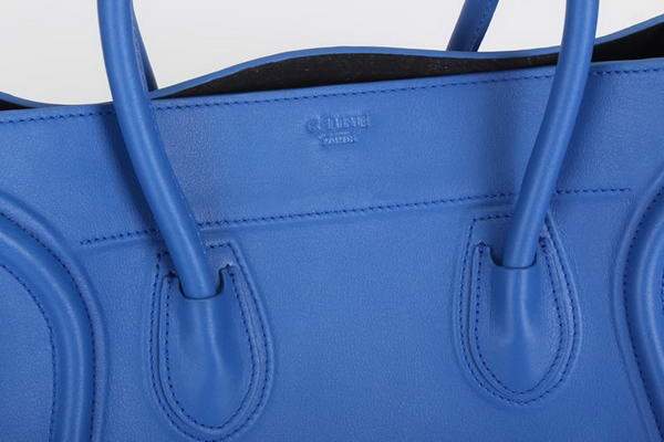 Celine Luggage Phantom Square Tote Bag - 80066 Blue Ferrari Original Leather