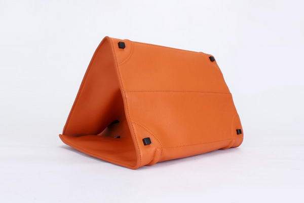 Celine Luggage Phantom Square Tote Bag - 80066 Orange Ferrari Original Leather - Click Image to Close