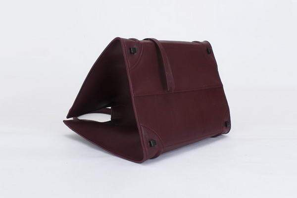 Celine Luggage Phantom Square Tote Bag - 80066 Wine Red Ferrari Original Leather