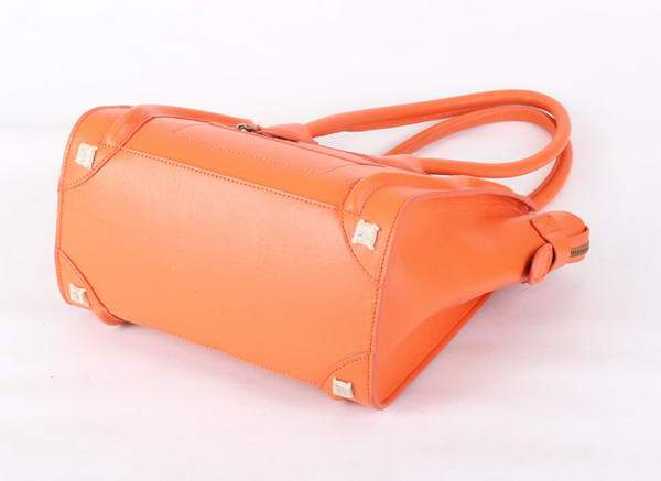 Celine Luggage Mini 26cm Boston Bag - 98167 Orange Ferrari Leather - Click Image to Close