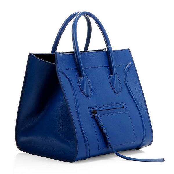 Celine Luggage Phantom Square Tote Bag - 3341 Dark Blue Original Leather