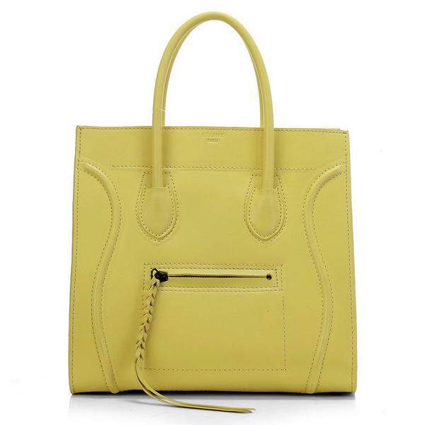 Celine Luggage Phantom Square Tote Bag - 3341 Lemon Yellow Original Leather - Click Image to Close