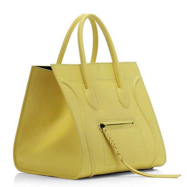 Celine Luggage Phantom Square Tote Bag - 3341 Lemon Yellow Original Leather - Click Image to Close
