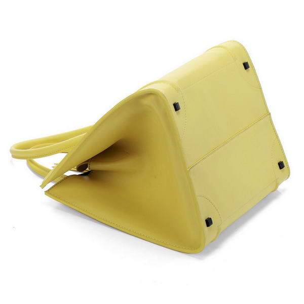 Celine Luggage Phantom Square Tote Bag - 3341 Lemon Yellow Original Leather