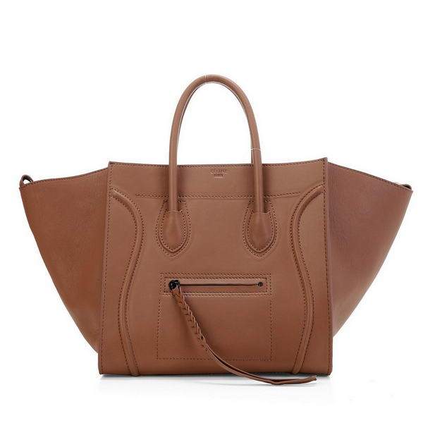 Celine Luggage Phantom Square Tote Bag - 3341 Light Brown Original Leather