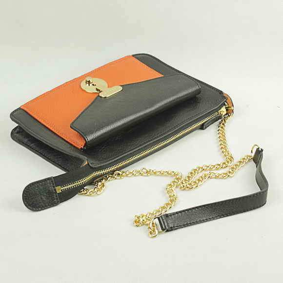 Celine Calfskin Shoulder Bag - 88028 Orange with Black