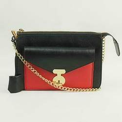 Celine Calfskin Shoulder Bag - 88028 Red with Black