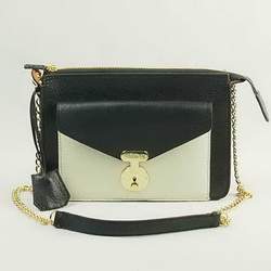 Celine Calfskin Shoulder Bag - 88028 White with Black