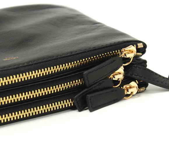 Celine Lambskin Shoulder Bag - 8822 Black - Click Image to Close