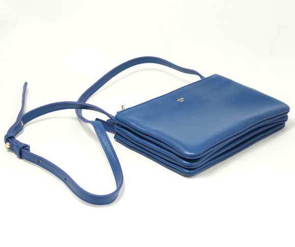Celine Lambskin Shoulder Bag - 8822 Blue - Click Image to Close