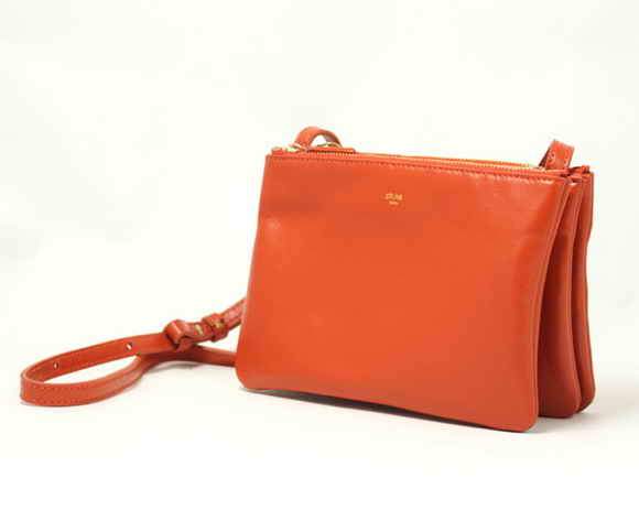 Celine Lambskin Shoulder Bag - 8822 Orange - Click Image to Close