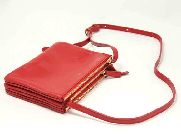 Celine Lambskin Shoulder Bag - 8822 Red