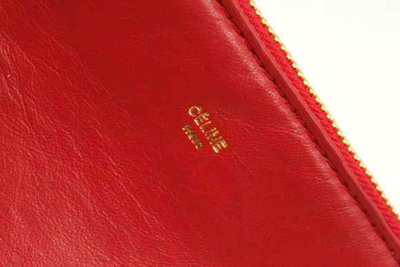 Celine Lambskin Shoulder Bag - 8822 Red - Click Image to Close