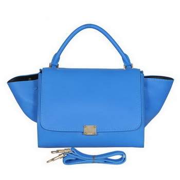 Celine Trapeze Bags C008 Blue Calf Leather