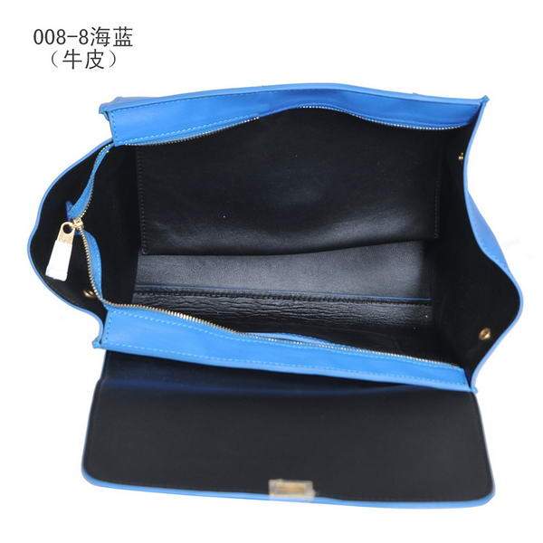 Celine Trapeze Bags C008 Blue Calf Leather
