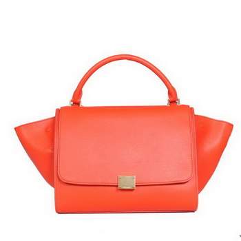 Celine Trapeze Bags C008 Light Red Calf Leather