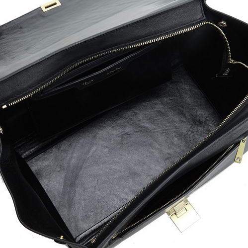 Celine Stamped Trapeze Bag - 3042 Black Original Leather - Click Image to Close