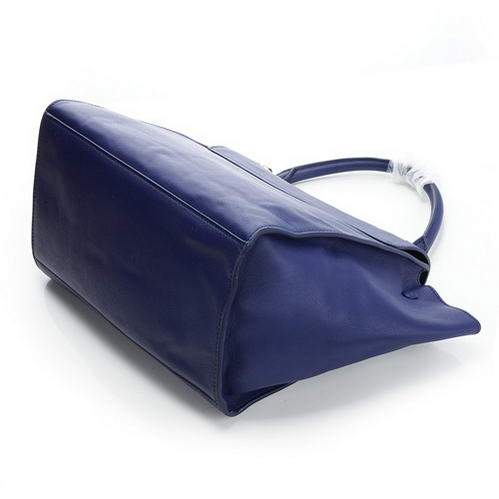 Celine Stamped Trapeze Bag - 3042 Blue Original Leather - Click Image to Close