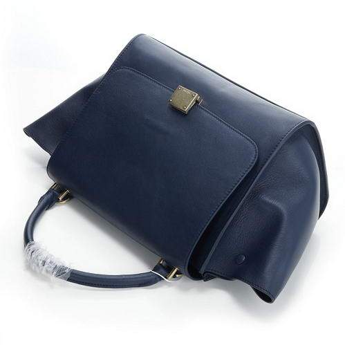 Celine Stamped Trapeze Bag - 3042 Blue Original Leather - Click Image to Close