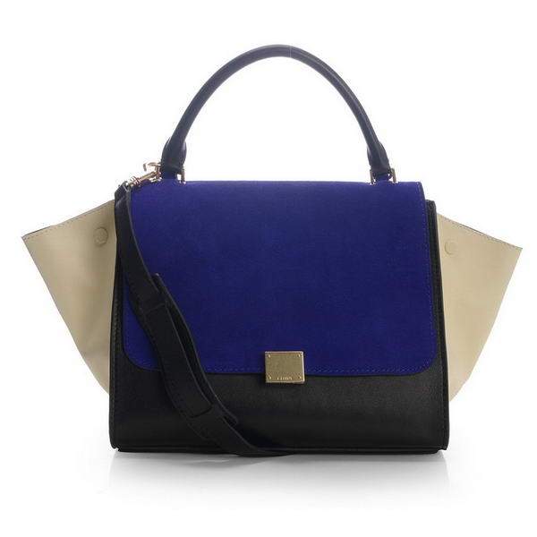 Celine Stamped Trapeze Bags - 3342 Blue Camel and Black