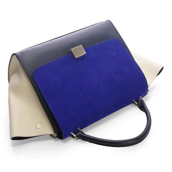 Celine Stamped Trapeze Bags - 3342 Blue Camel and Black