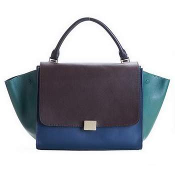 Celine Stamped Trapeze Bags - 3342 Blue and Brown