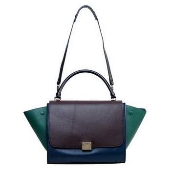 Celine Stamped Trapeze Bags - 3342 Blue and Green - Click Image to Close