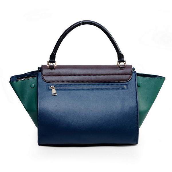 Celine Stamped Trapeze Bags - 3342 Blue and Green