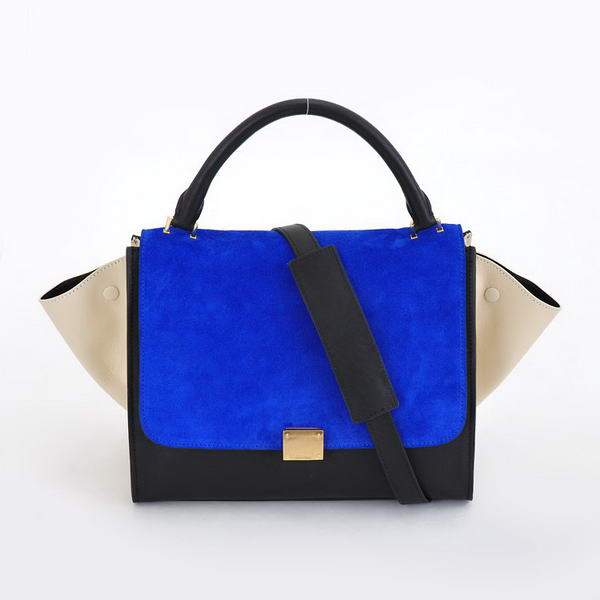Celine Stamped Trapeze Bags - 88037 Blue and Black - Click Image to Close
