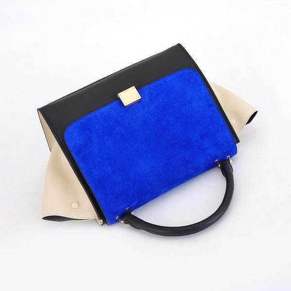 Celine Stamped Trapeze Bags - 88037 Blue and Black - Click Image to Close