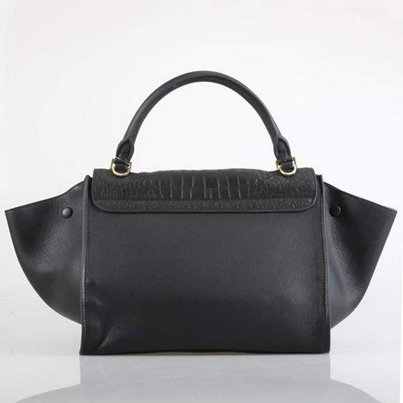 Celine Stamped Trapeze Bags - 88037 Black Croco Leather - Click Image to Close
