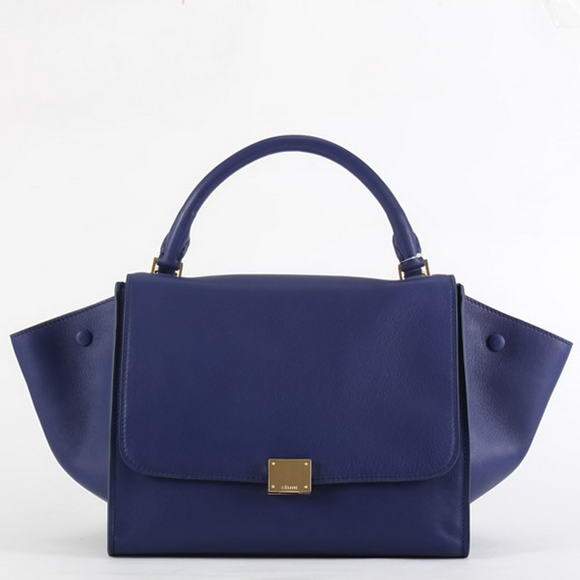 Celine Stamped Trapeze Bags - 88037 Blue Calf Leather - Click Image to Close