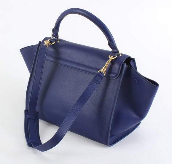 Celine Stamped Trapeze Bags - 88037 Blue Calf Leather