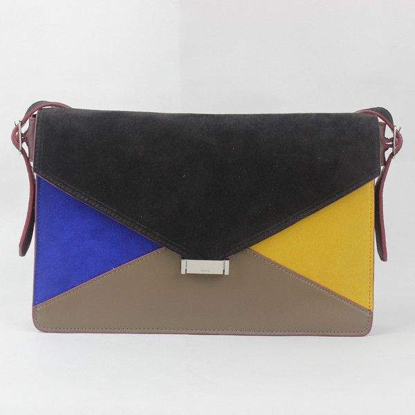 2012 New Arrival Celine Clutch Bag 18017 Red Coffee & Grey