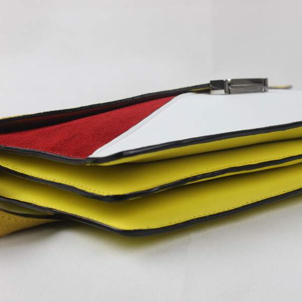 2012 New Arrival Celine Clutch Bag 18017 Yellow & White - Click Image to Close