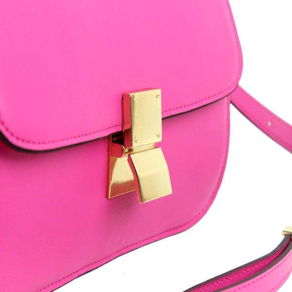 Celine Classic Box Flap Bag - 88007 Rose Red - Click Image to Close