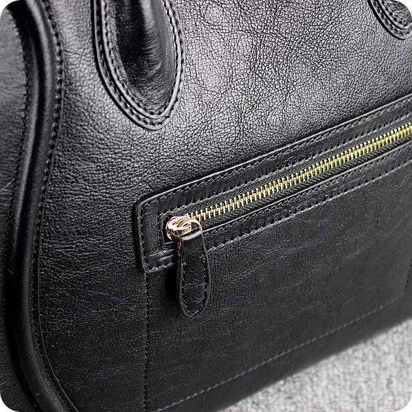 Celine Luggage Mini Tote Bag - 88017 Black Original Leather - Click Image to Close