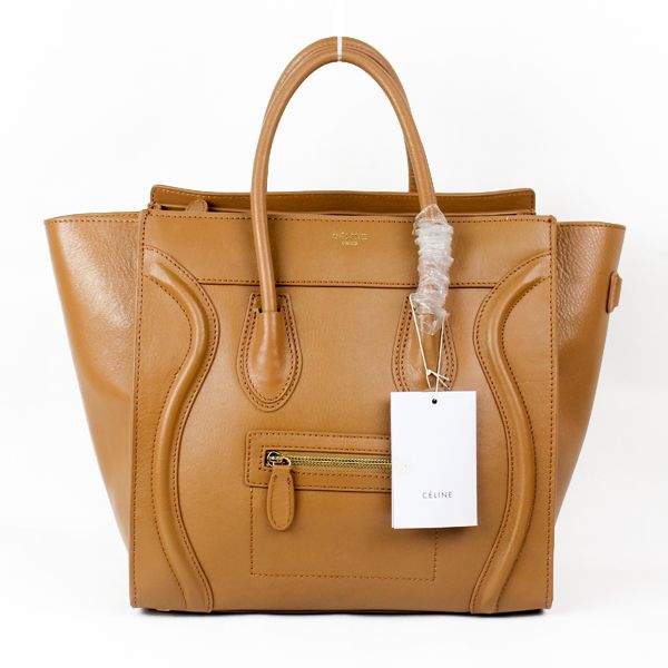 Celine Luggage Mini 30cm Tote Bag - 88022 Apricot Oil leather