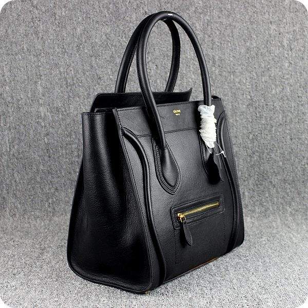 Celine Luggage Mini 30cm Tote Bag - 88022 Black Original Calf Leather - Click Image to Close