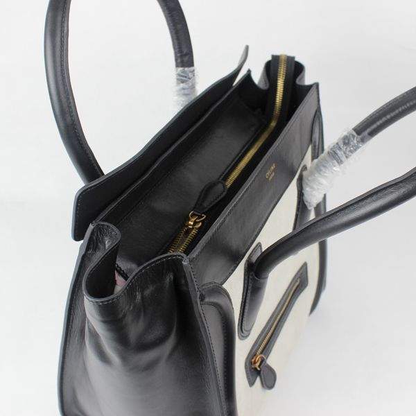 Celine Luggage Mini 30cm Tote Bag - 88022 Black & White - Click Image to Close