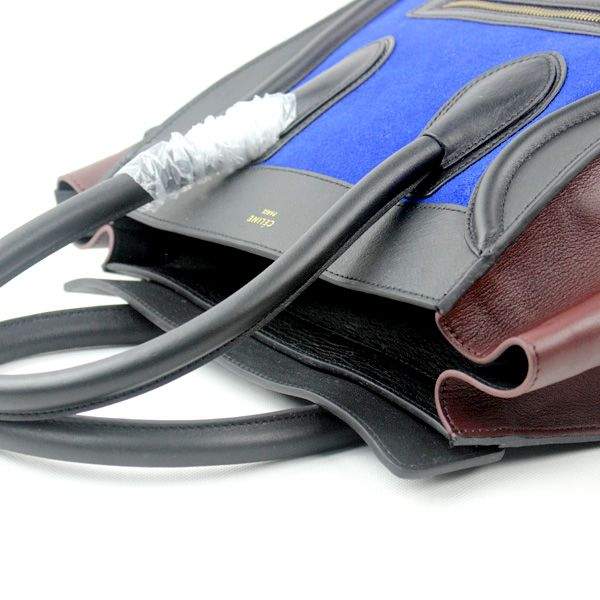 Celine Luggage Mini 30cm Tote Bag - 88022 Blue Black & Red - Click Image to Close