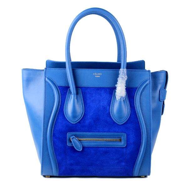 Celine Luggage Mini 30cm Tote Bag - 88022 Blue & Blue
