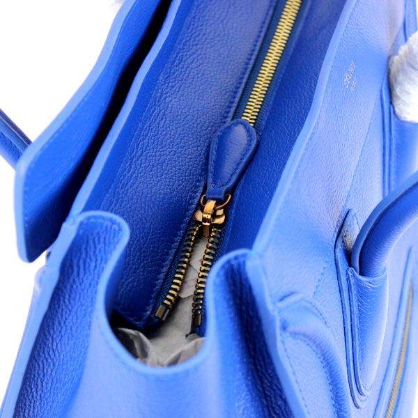 Celine Luggage Mini 30cm Tote Bag - 88022 Blue Calf Leather