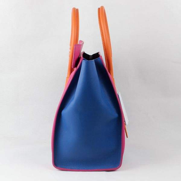 Celine Luggage Mini 30cm Tote Bag - 88022 Blue Orange & Rose Red Original Leather