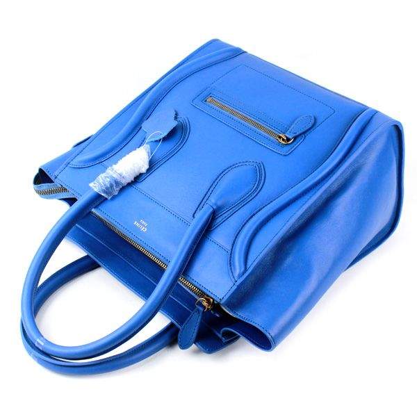 Celine Luggage Mini 30cm Tote Bag - 88022 Blue Original Leather - Click Image to Close