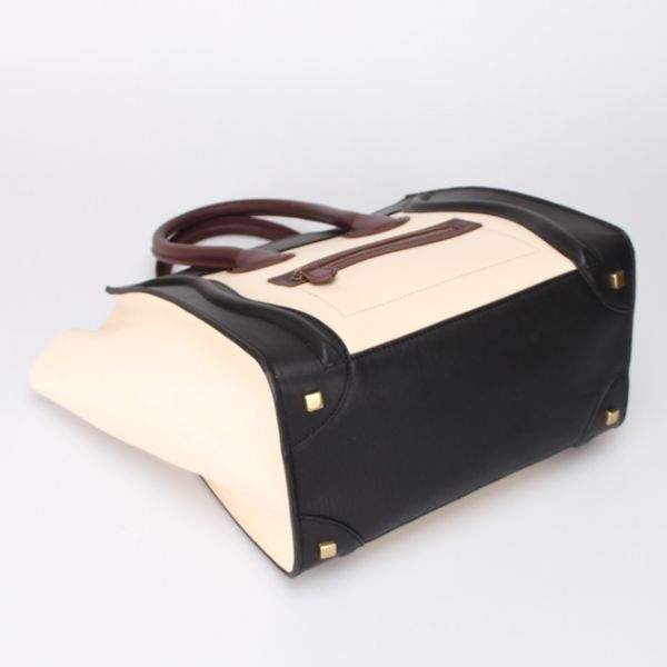 Celine Luggage Mini 30cm Tote Bag - 88022 Cream Black & Red Original Leather - Click Image to Close