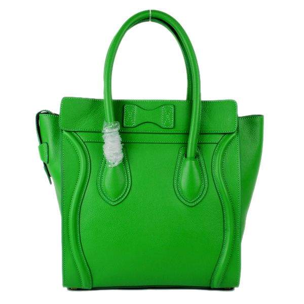 Celine Luggage Mini 30cm Tote Bag - 88022 Green Calf Leather - Click Image to Close